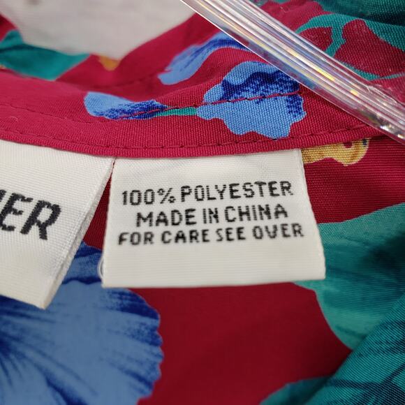 Alfred Dunner Multicolor Floral Butterfly Half Button Top Size 16 - Picture 10 of 13